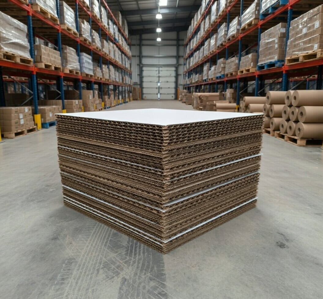 ГОФРОКАРТОН ТРЕХСЛОЙНЫЙ Т-24 БЕЛЫЙ 3000Х2000мм