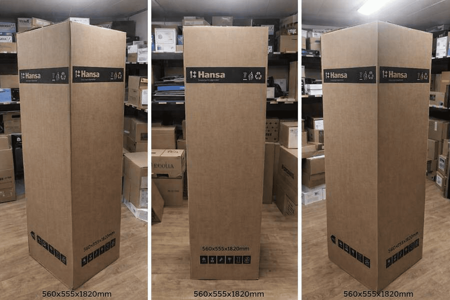 Четырехклапанный гофрокороб 560х555х1820мм для холодильника