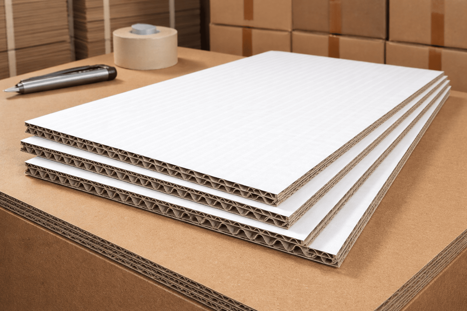 ГОФРОКАРТОН ПЯТИСЛОЙНЫЙ П-32 ВС БЕЛЫЙ 2000х1000мм