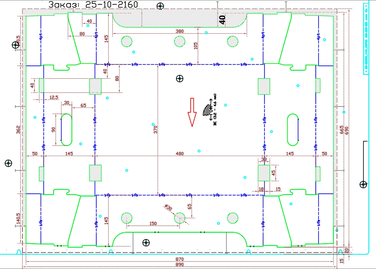 Гофролоток 460х365х140мм, П-32 ВЕ белый
