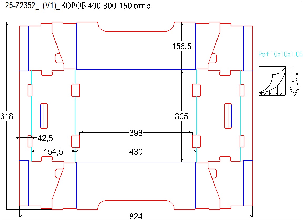 Гофролоток овощной 400х300х150мм П-32 бурый ВЕ