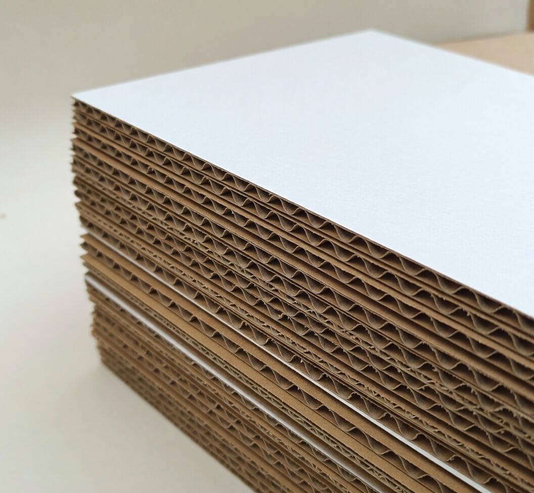 ГОФРОКАРТОН ТРЕХСЛОЙНЫЙ Т-24 БЕЛЫЙ 3000Х2000мм