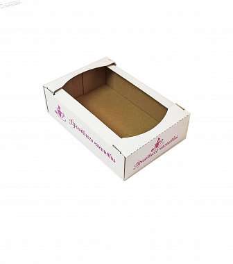 Лоток для кондитерских изделий белый «телевизор» 210х140х55мм