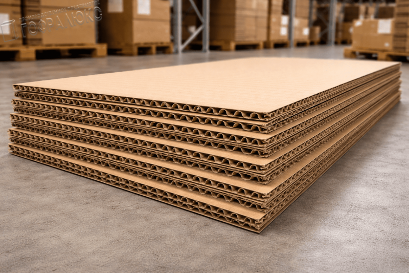 ГОФРОКАРТОН ТРЕХСЛОЙНЫЙ Т-25 БУРЫЙ 2000х1000мм