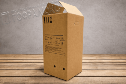 Четырехклапанный пятислойный гофрокороб под пэт-кег 30л 300х300х570 мм с одноцветной печатью