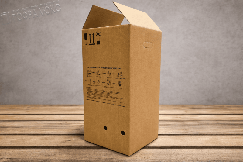 Четырехклапанный пятислойный гофрокороб под пэт-кег 30л 300х300х570 мм с одноцветной печатью