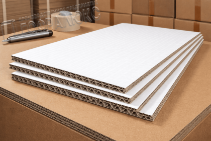 ГОФРОКАРТОН ПЯТИСЛОЙНЫЙ П-32 ВС БЕЛЫЙ 2000х1000мм