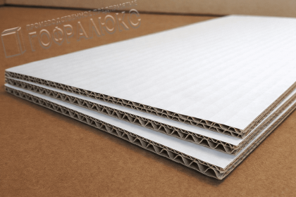 ГОФРОКАРТОН ПЯТИСЛОЙНЫЙ П-32 ВС БЕЛЫЙ 2000х1000мм