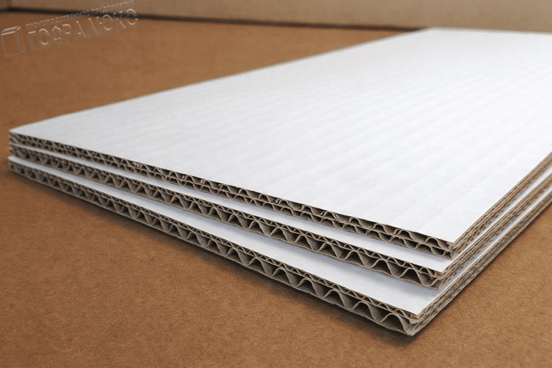 ГОФРОКАРТОН ПЯТИСЛОЙНЫЙ П-32 ВС БЕЛЫЙ 2000х1000мм