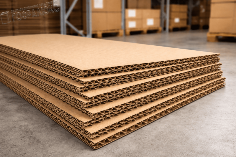 ГОФРОКАРТОН ТРЕХСЛОЙНЫЙ Т-25 БУРЫЙ 2000х1000мм