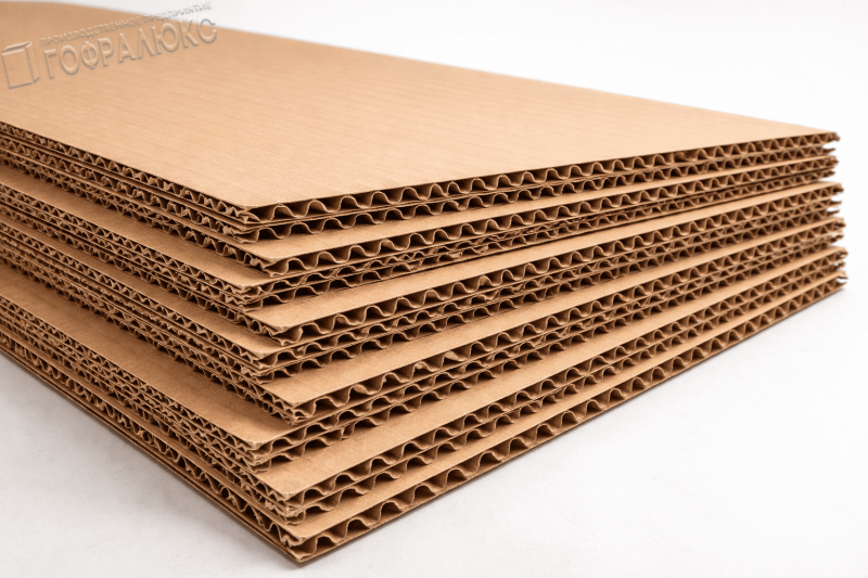 ГОФРОКАРТОН ТРЕХСЛОЙНЫЙ Т-25 БУРЫЙ 2000х1000мм